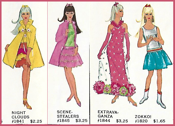 T'n'T Barbies, with the bows atop their heads, in Night Clouds, Scene-Stealers, Extravaganza, and Zokko!